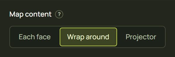 The Map content choice in the object card