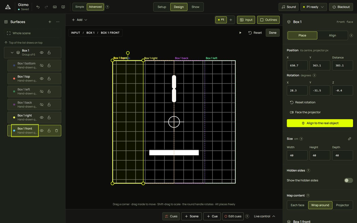The Input view showing how the sides unwrap