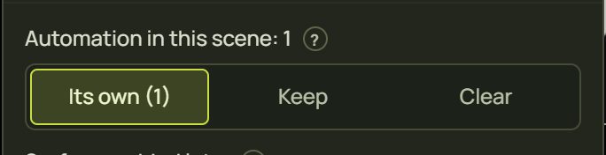 Automation in this scene: 1, with Its own (1), Keep and Clear
