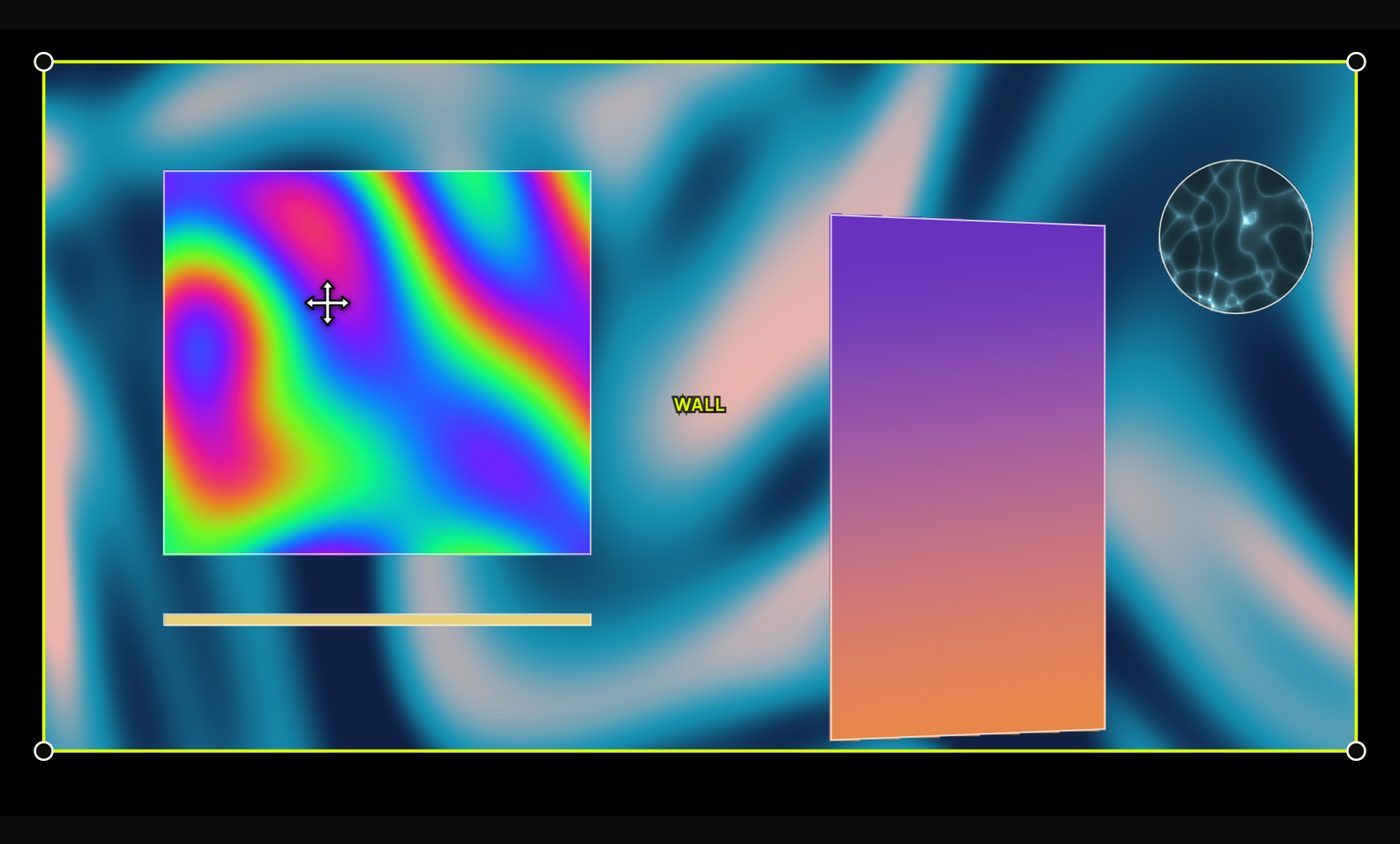 The Wall selected while the pointer is over the Poster on top of it