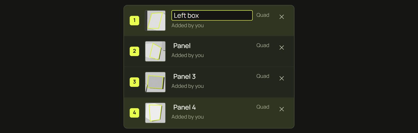 Renaming the first object in the list to Left box