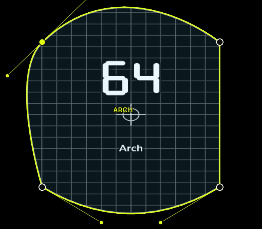 The same shape with its bottom edge curved
