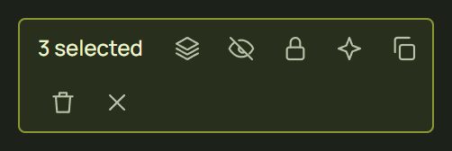 The bar for three selected rows