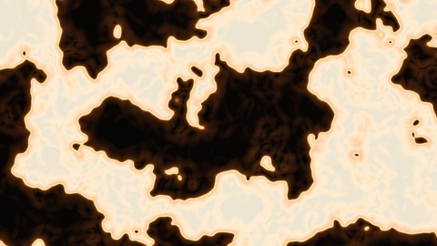 Burn Dissolve: Colour B eats through colour A in ragged patches, like paper catching fire, with a glowing ember edge; either side can be see-through.