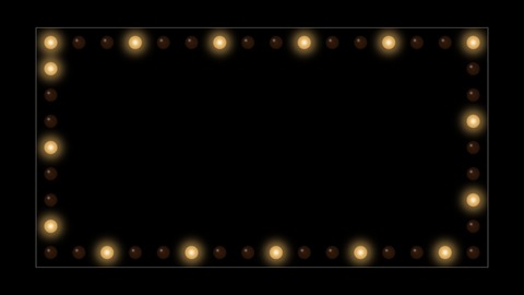 Marquee Bulbs: A row of theatre bulbs runs round the outline, chasing, alternating, twinkling or filling up, in time with the beat if you like.