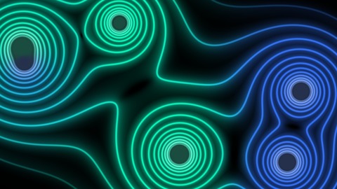 Metaballs with its Neon contours preset