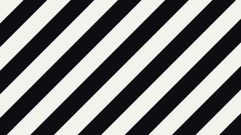 Stripes: Bold bars of two colours slide across the surface at any angle, evenly spaced or irregular like a barcode, straight or bent into waves.