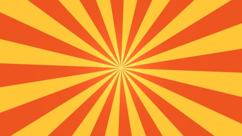 Sunburst: Rays of two colours turn round a centre point like a circus poster, and twist into a hypnotic spiral as the twist goes up.