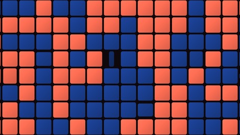 Tiles: A grid of square tiles that randomly flip over between two colours.