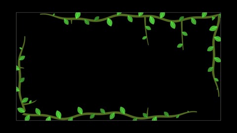 Growing Vines: Ivy grows round the outline and creeps inward with leaves, tendrils and flowers.