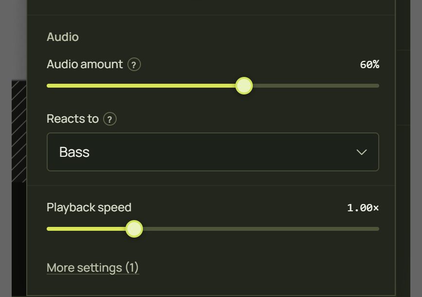 The look panel in Simple ending with More settings