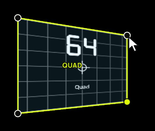 A quad with its right-hand corners pulled in, in perspective