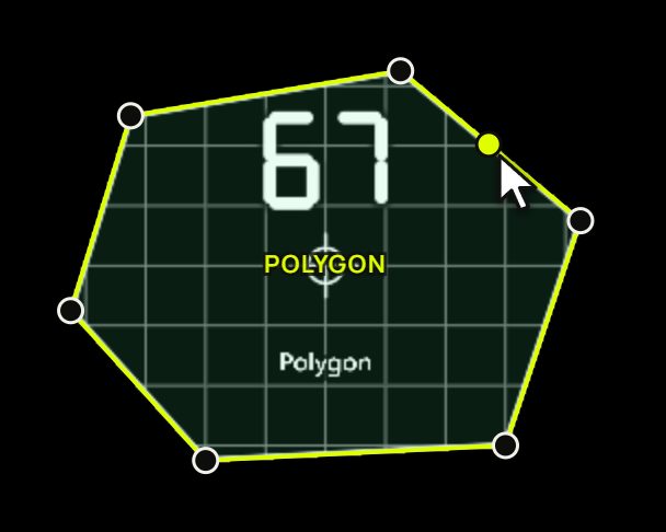 A polygon with a new point added on an edge