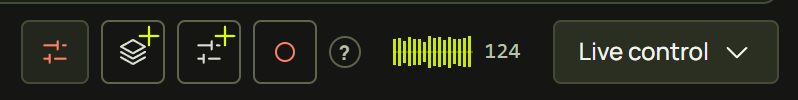 The strip's sound indicator: a small waveform and 124